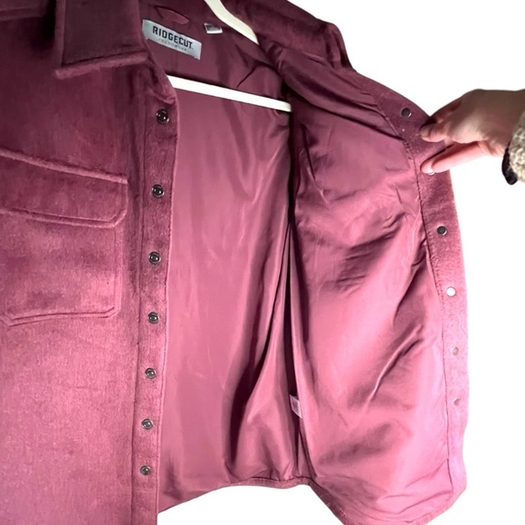 Ridgecut Shacket Fully Lined with Pockets Wool Blend in Wine Size Small - Picture 4 of 14